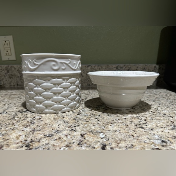 Celebrating Home Party Veranda Dip Chiller Set Stoneware Collection Basketweave - Picture 2 of 6